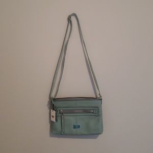 Fossil Sage green over shoulder purse